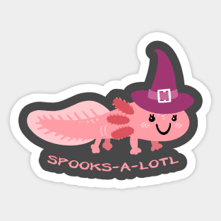 Spooks A Lotl Cute Axolotl Halloween costume Sticker